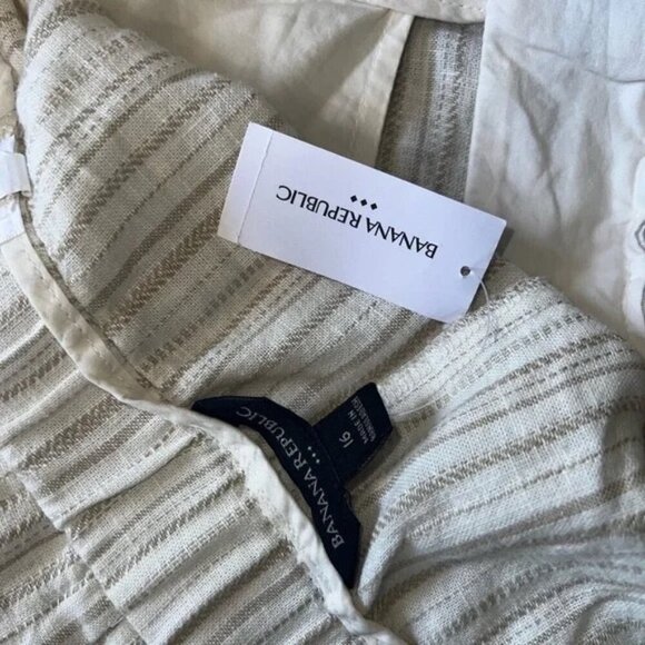 BANANA REPUBLIC Linen Blend Paperbag Short Size 16 - Picture 7 of 7